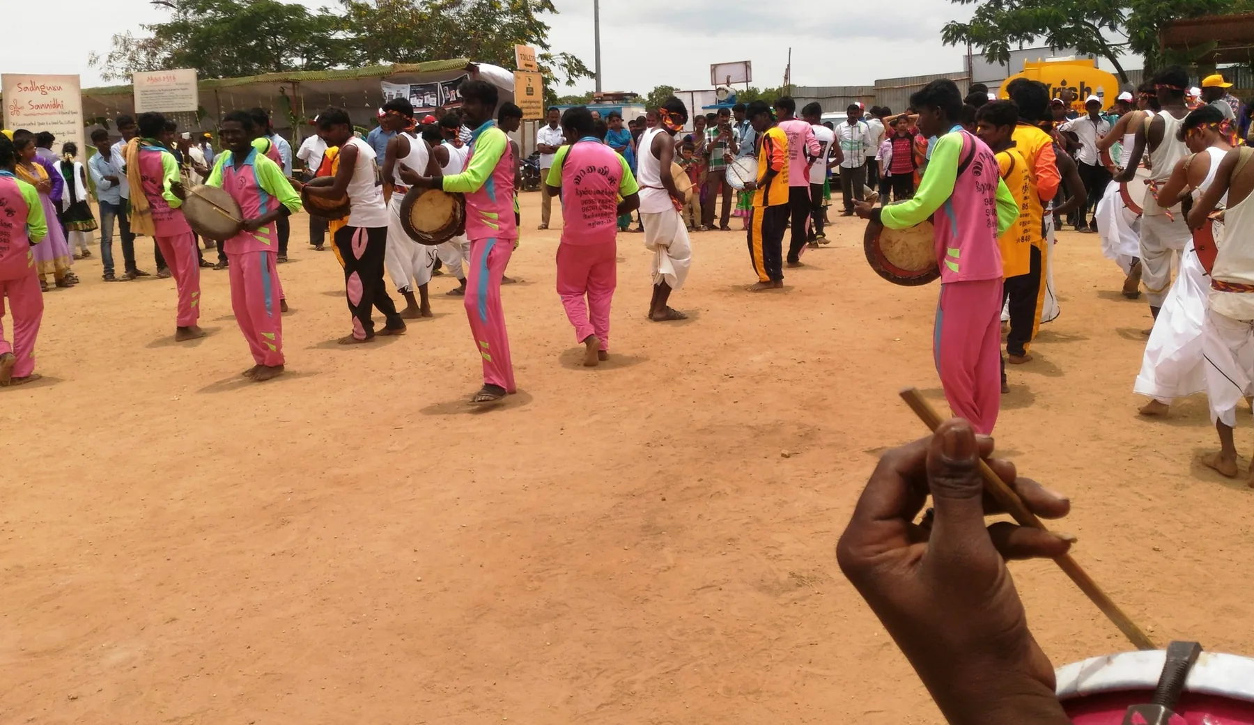 Folk drummers taking part in a public event